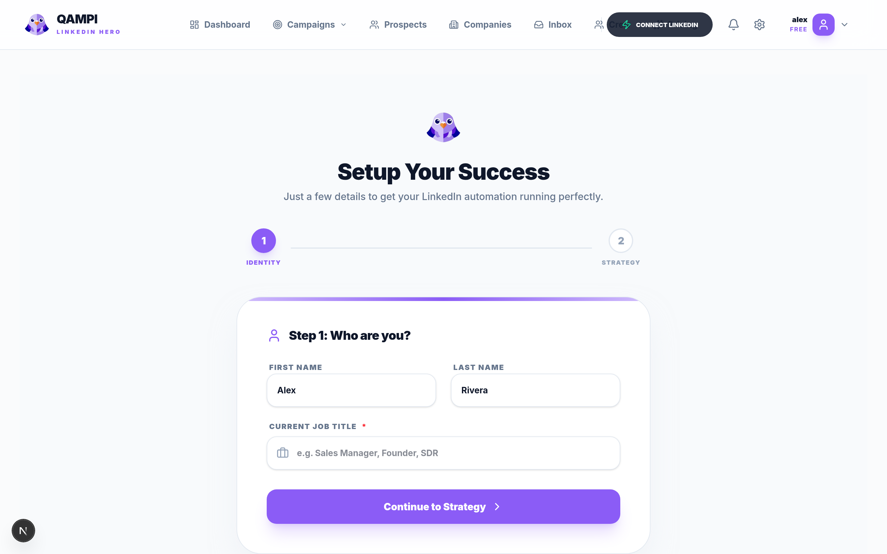 Qampi app screen